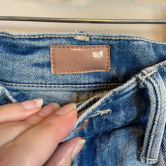 Mother The Hustler Ankle Fray Au Revoir Jeans Size 24 - Picture 3 of 7